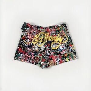 Ed Hardy Mens Mesh Collage Shorts Gym Tattoo Rock Punk Skull Designer XL Extra L